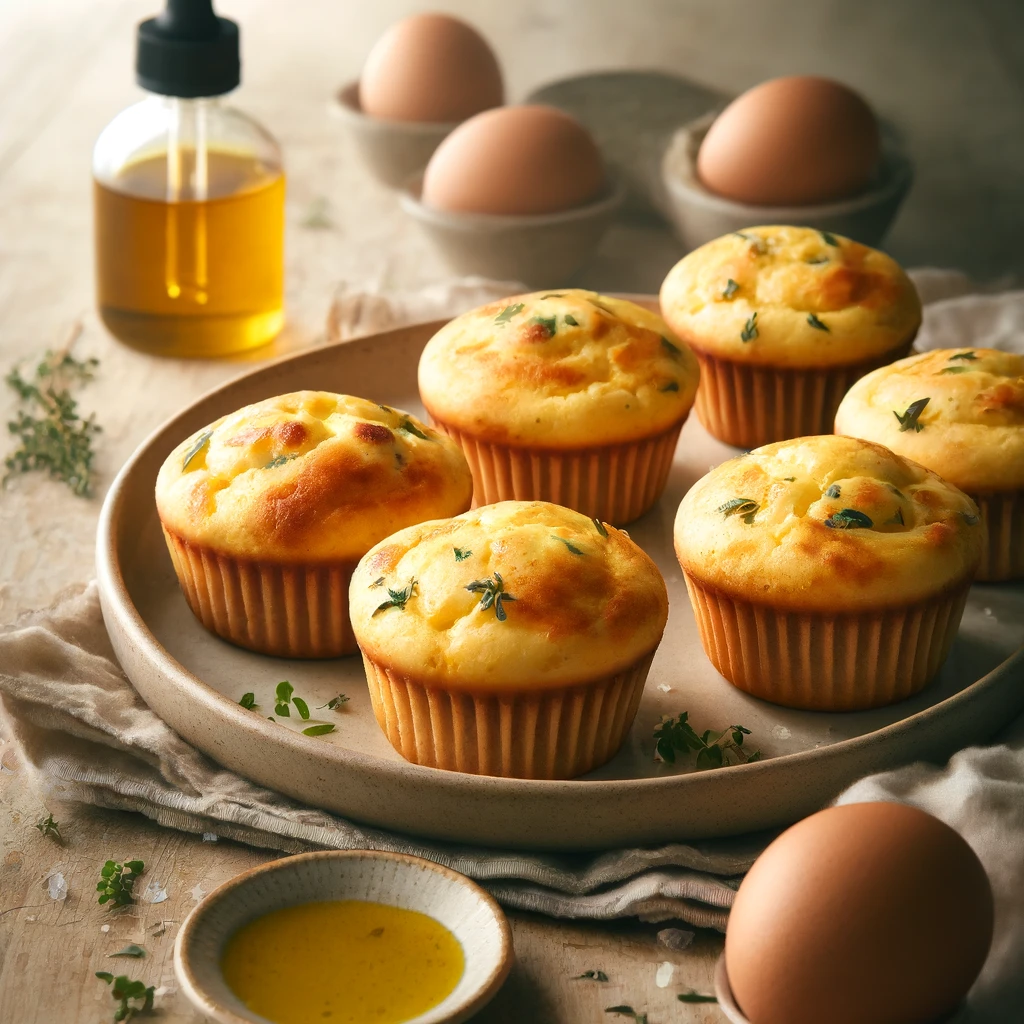 Keto Egg Muffins with MCT Oil served on a bright morning table