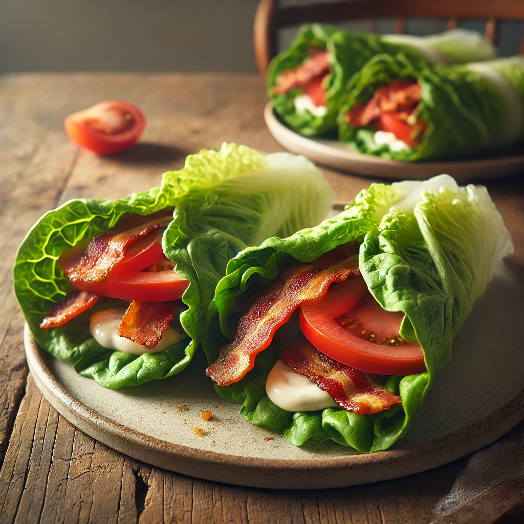 keto BLT lettuce wraps recipe low carb lunch