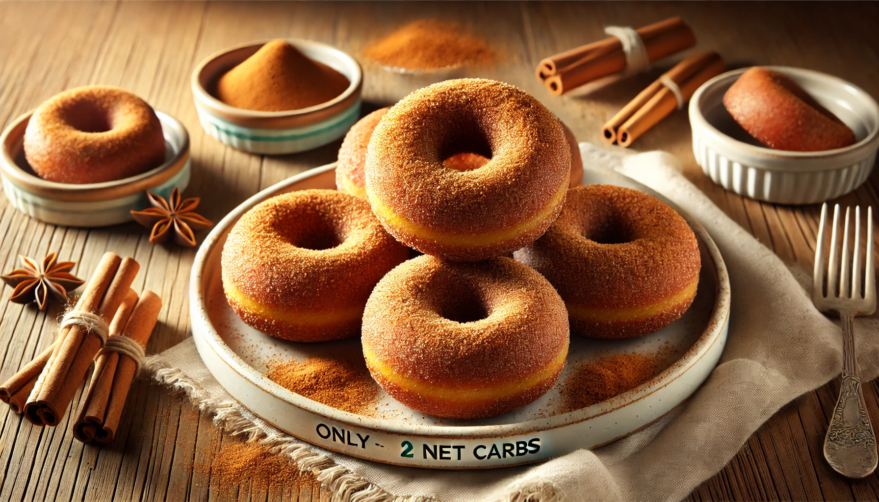 Warm Keto Cinnamon Donuts with Almond Flour