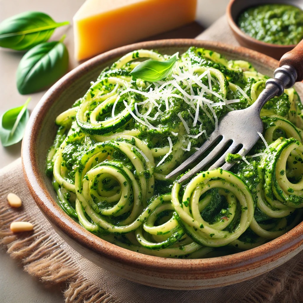 Keto Zucchini Noodle Pesto – low carb dinner idea
