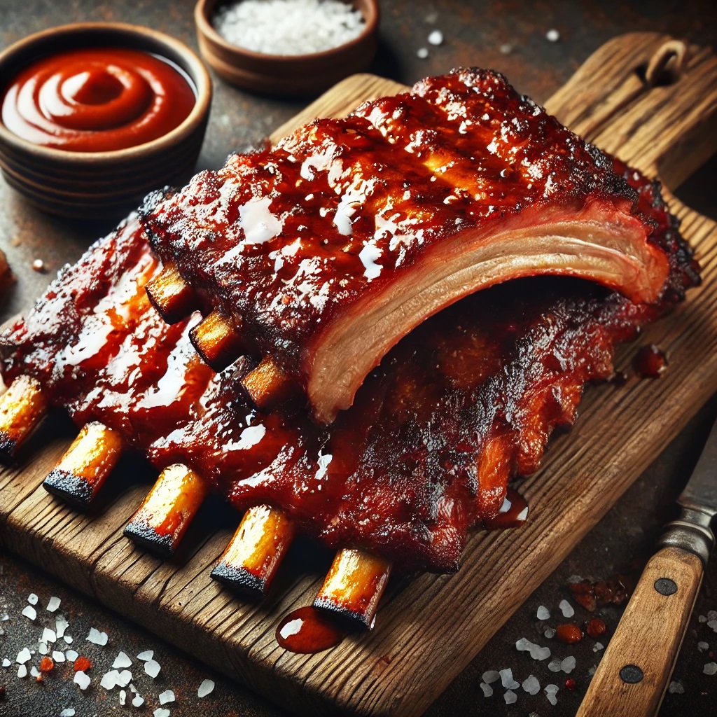 Smoky keto BBQ ribs with sugar-free glaze