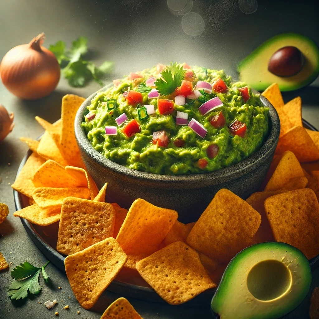 Keto Guacamole with Cheese Chips