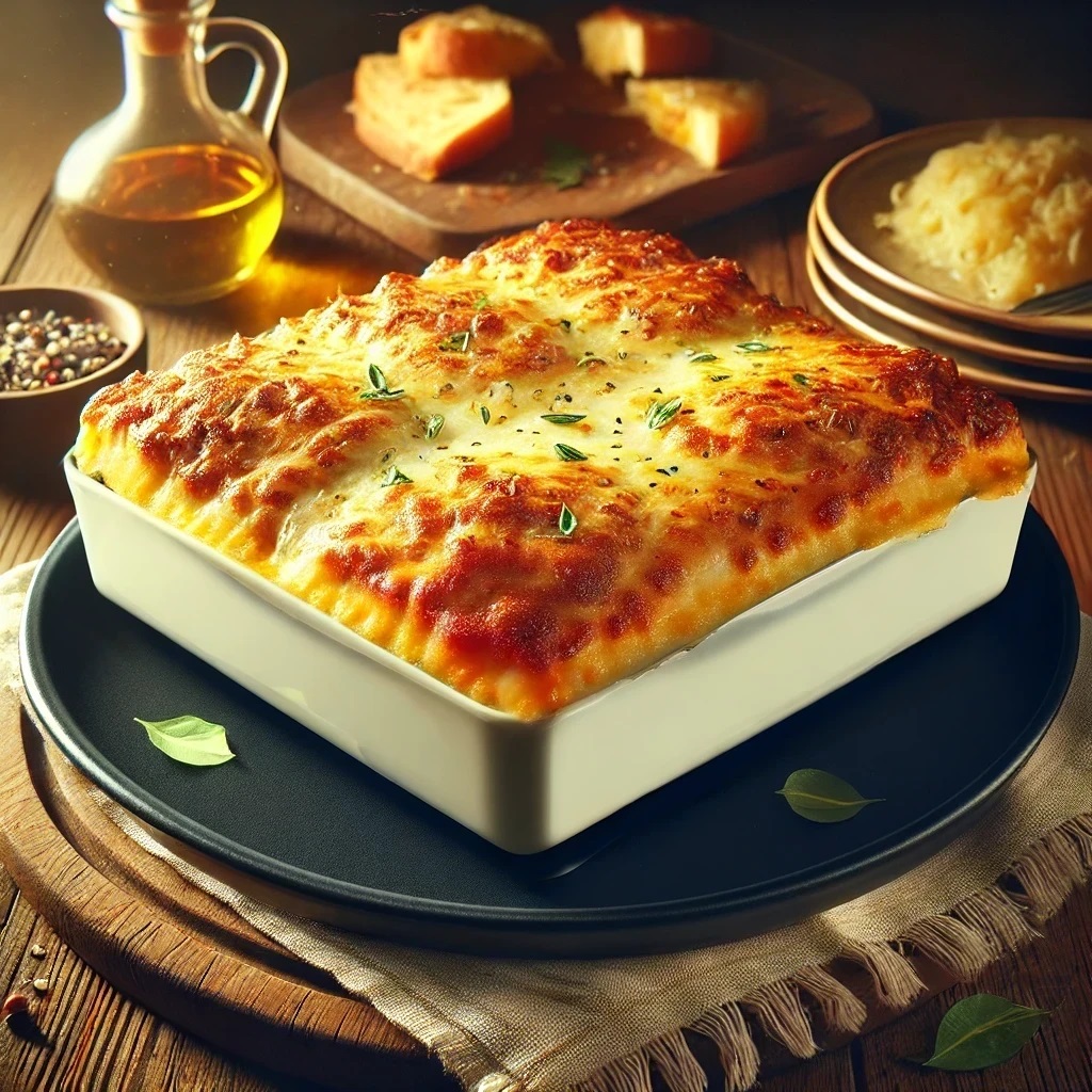 Keto Lasagna with layers of cheese, meat, and rich tomato sauce in a grain-free low-carb format