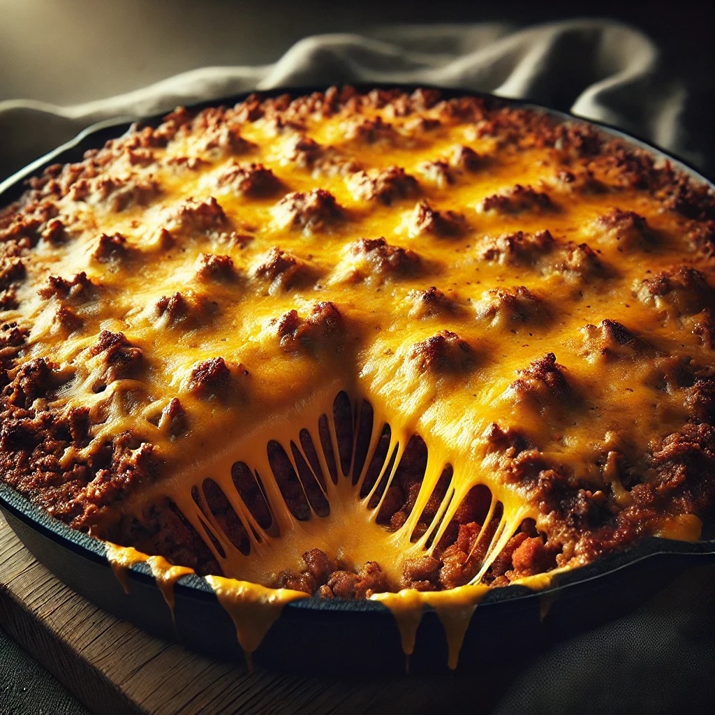 Cheesy keto taco casserole with ground beef