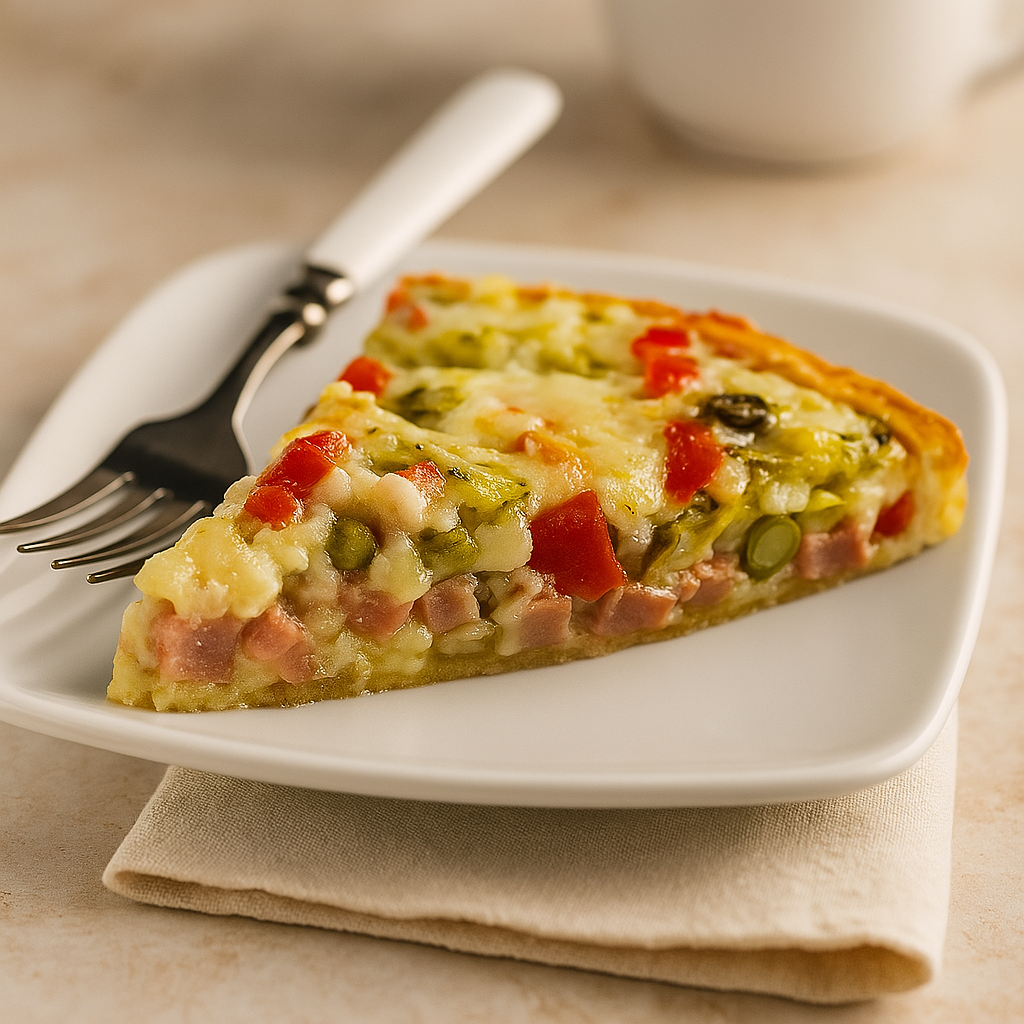 Keto Ham Asparagus Quiche – crustless, fluffy, and low-carb