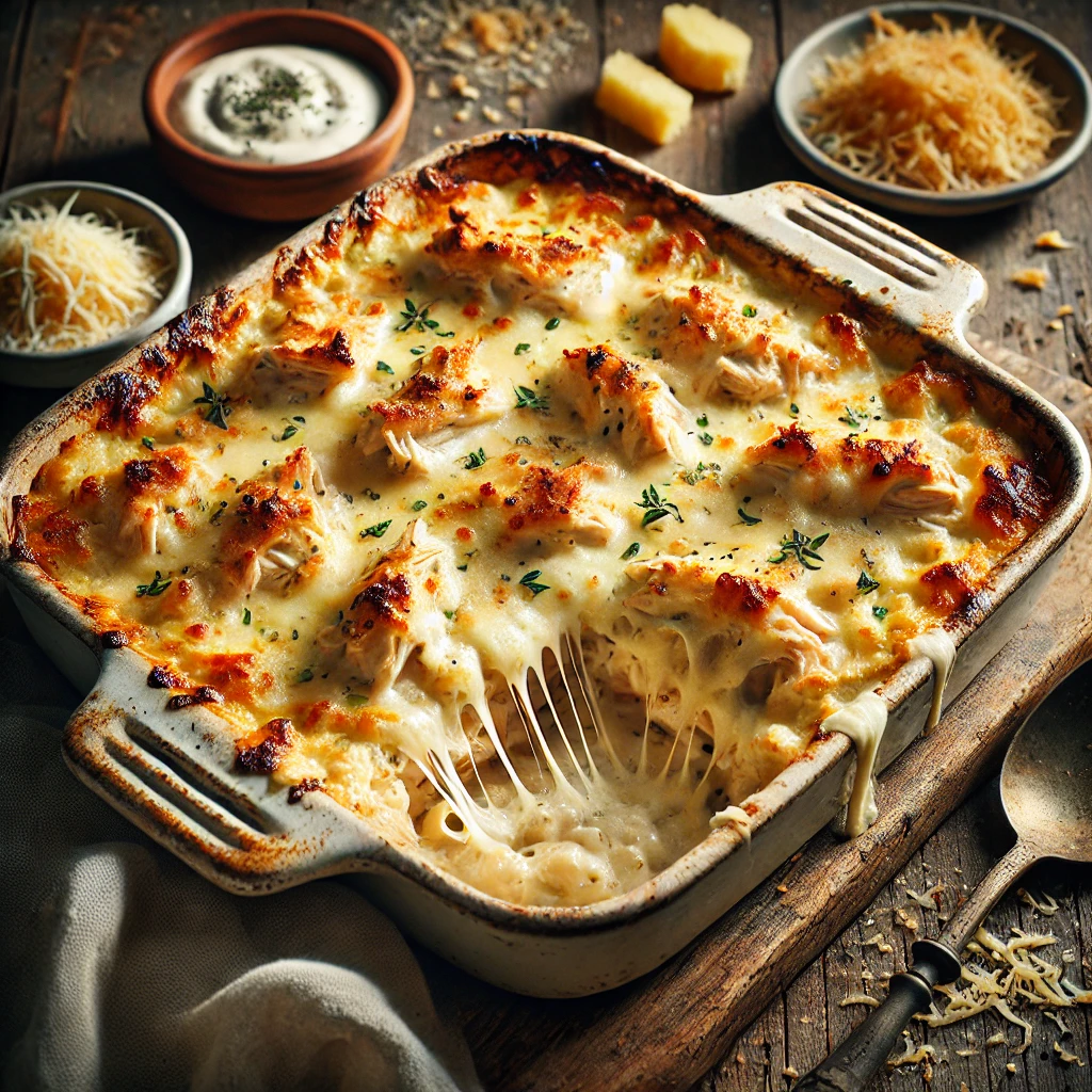 Chicken Alfredo Bake - Keto Dinner