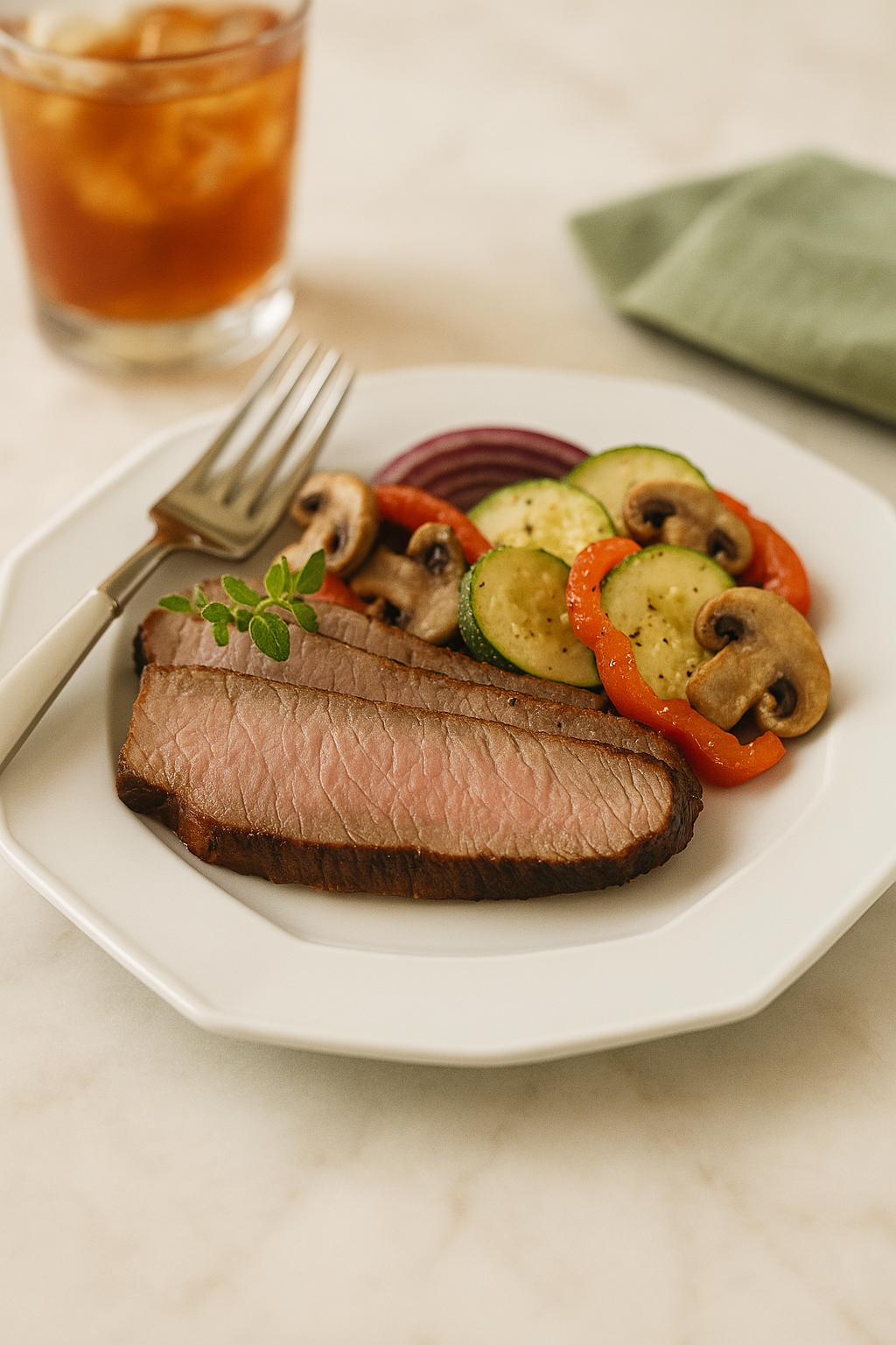 Round Broil with Marinated Vegetables – keto dinner revival