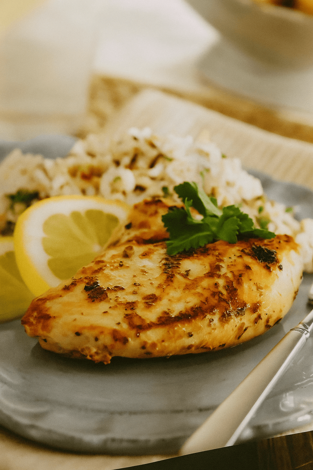 Keto Greek Lemon Chicken with garlic and oregano in a lemon sauce